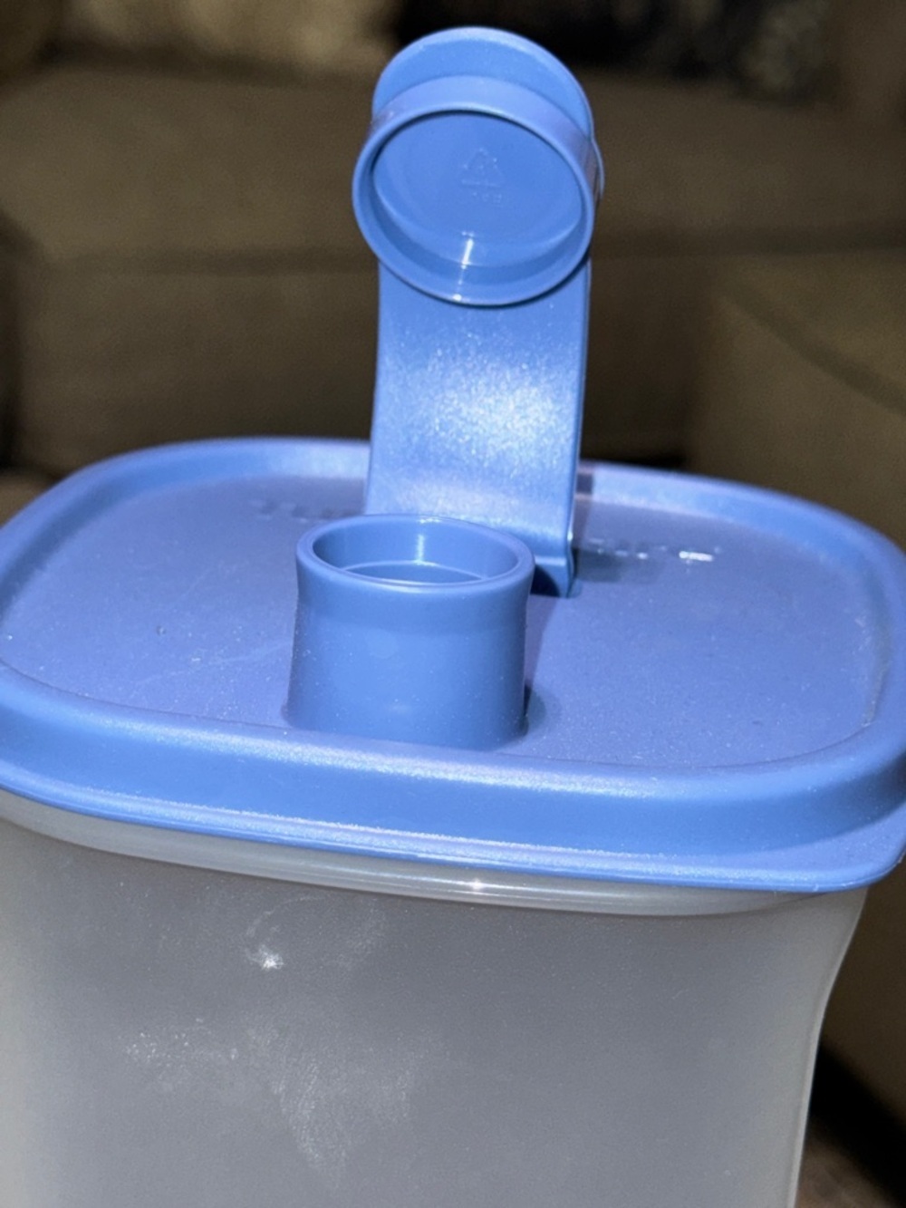 TUPPERWARE Tall Plastic Storage Container with Blue Flip Lid - Picture 3 of 5